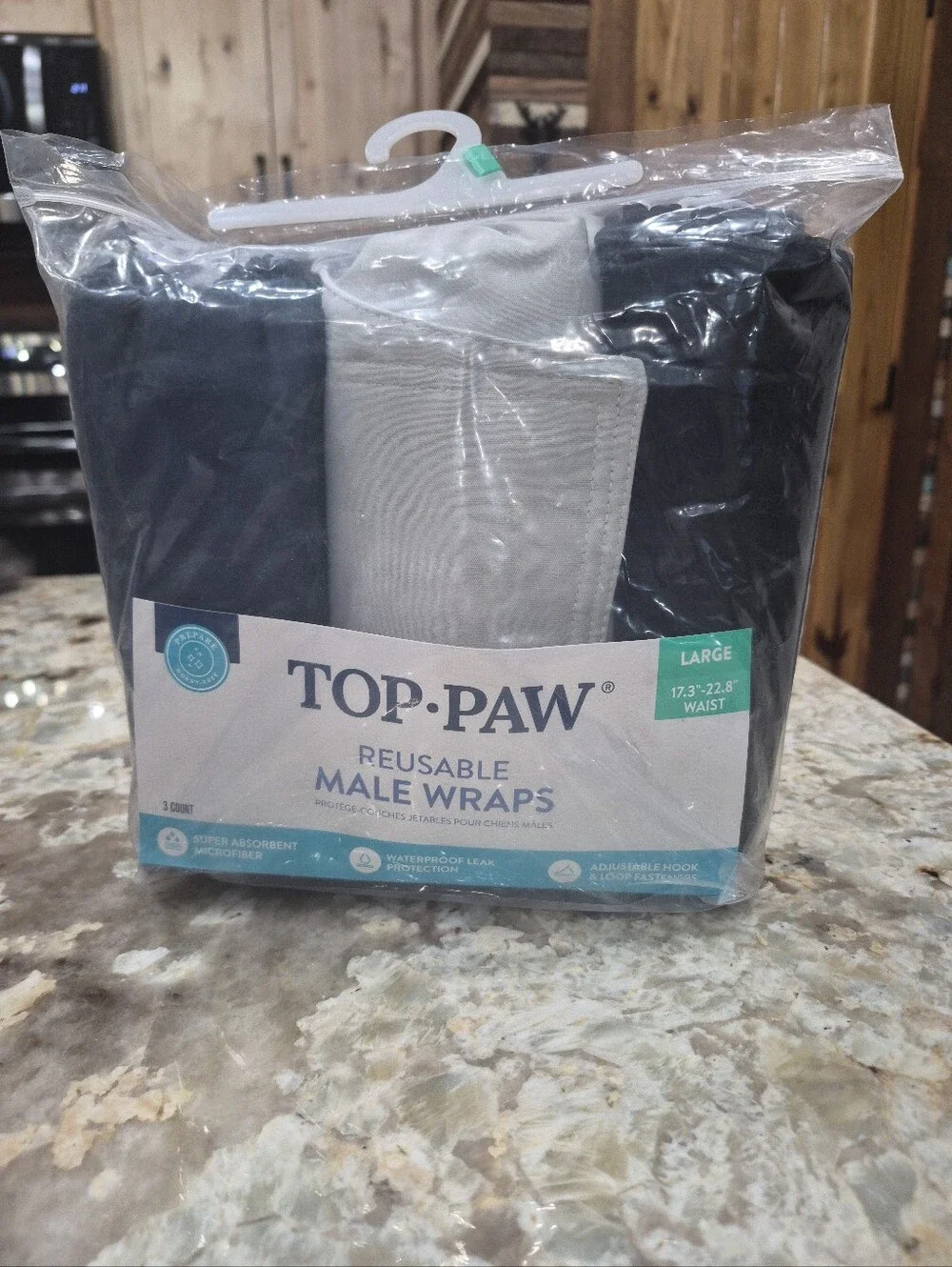 Top Paw Male Urine Washable Male Dog Wraps Large 17.3 - 22.8